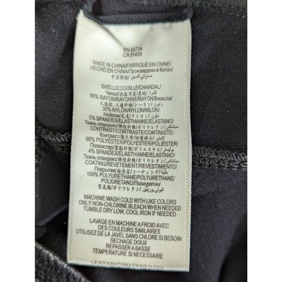 BCBGMAXAZRIA! ULTRA STRETCH BLACK W/FAUX LEATHER INSET, LUXE LEGGINGS! SZ M - Picture 10 of 11